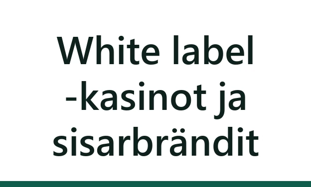 White label -kasinot ja sisarbrändit